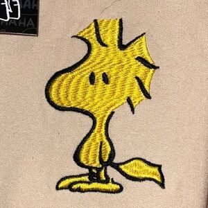 PEANUTS EMBROIDERED WOODSTOCK BFF SNOOPY FLEECE TAL PULLOVER SWEATSHIRT L NWT